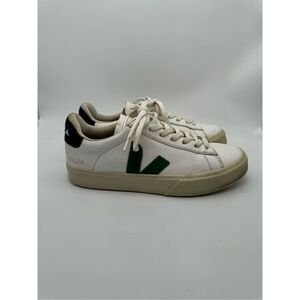 Veja Campo Chromefree Emeraude Leather Sneaker White Multi Womens US 8